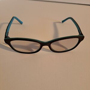 CONVERSE EYEGLASSES FRAMES WOMENS SMALL RUBBERY BROWN TURQUOISE K022 49-15-130